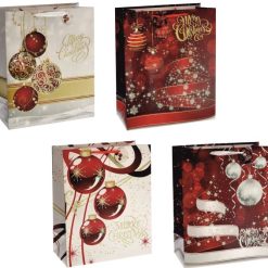 Busta Regalo Carta Cm.41X21X50H Natalizia 4 Decori-8021785763180