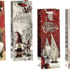 Busta Regalo Carta Cm.12X9X36H Natalizia X Bottiglia 4 Dec.-8021785763388