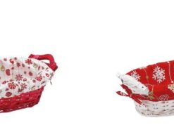 Cestino Ovale Salice Natalizio Cm.30X18X9H-8021785768963