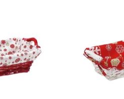 Cestino Ovale Salice Natalizio Cm.31X19X9H-8021785769014