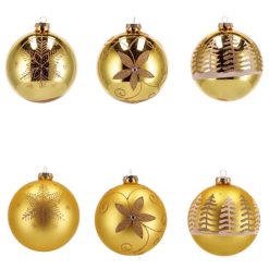 Sfere Natalizie In Box Vetro Cm.12 Col. Oro Ass.-8021785770539