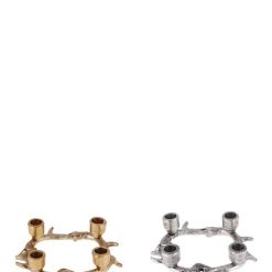 Portacandela Metallo Natalizio Cm.20X5H 4 Posti-8021785776982