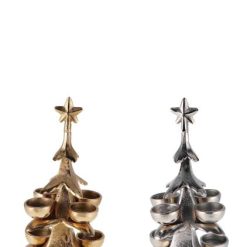 Portatealight Albero Metallo Natalizio Cm.15X30H 8 Posti-8021785777033