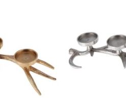 Portacandela Metallo Natalizio Cm.54X15X12H 2 Col.-8021785777057