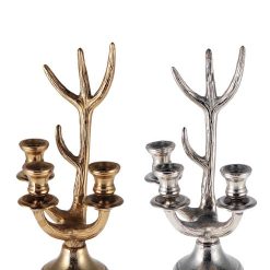 Portacandela Metallo Natalizio Cm.20X40H 2 Col.-8021785777064