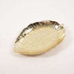 Vassoio Foglia Mirror In Plastica Cm.37X27X5H Oro-8034052786881