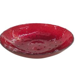 Centrotavola Tondo Vetro Stars Cm.30X7H Rosso-8034052853446