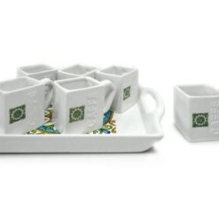 Tazzine Caffe' Conf. 6 Pz. + Vassoio Dec.Fiore-8021538821624