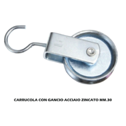 Carrucola Con Gancio in Acciaio Zincato Ø30 mm – Resistente e Antiruggine