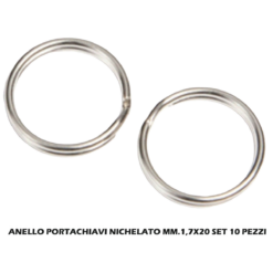Anello Portachiavi Nichelato Ø20 mm Spessore 1,7 mm – Set 10 Pezzi Resistenti