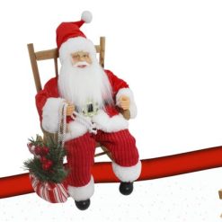 Babbo Natale Seduto Su Sedia Dec. Rosso Cm.24X18X28H-8056209090238