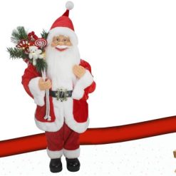 Babbo Natale Con Luce Dec. Rosso Cm.60-8056209090245
