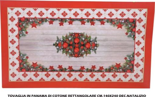 Tovaglia Cotone Rett.Re Cm.140X240 Dec.Natalizio-0806258147784