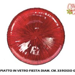 Sottopiatto Vetro Fiesta Cm.33 Rosso Glitter-8034052402040