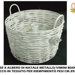 Base Per Albero Di Natale Vimini/Metallo/Tessuto-8034052602600