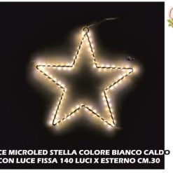 Luce Microled Stella Bianco Caldo Fissa X Esterno 140 Luci-8034052611725