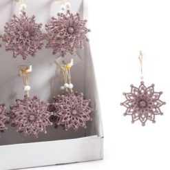 Fiocco Di Neve 3D Rosa Glitter Cm.10 Espo-8034052630924