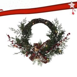 Fuoriporta Natalizio Con Decorazioni E Led Cm.30-8051380705513