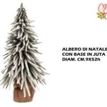 Albero Di Natale Innevato Con Base Juta Cm.9X52H-8021785714403