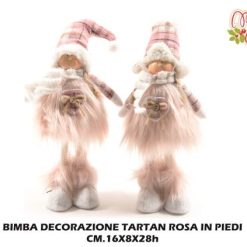 Bimba Tartan Rosa In Piedi Cm.16X8X28H Ass.-8034052770453
