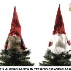 Puntale Per Albero Santa In Tessuto Cm.65X40-8034052770897