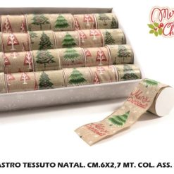 Nastro Tessuto Natal. Cm.6X2