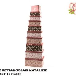 Scatole Cartone Set 10 Pz. Dec. Stampato Natal. Gi-8034052792516