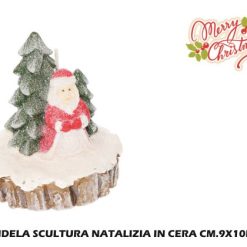 Candela Scultura Natalizia In Cera Cm.9X10H A-8034052581479