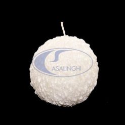 Candela Sfera Neve Glitter Bianco Cm.8