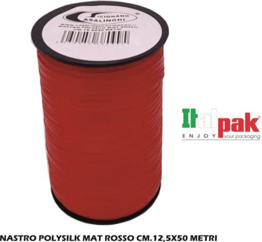 Nastro Polysilk Mat Rosso Cm.12