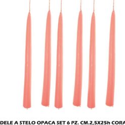 Candele A Stelo Opaca Set 6 Pz. Cm.2