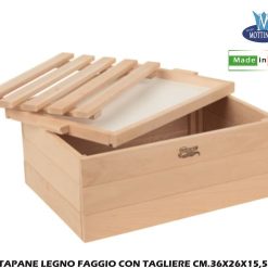 Portapane Legno Faggio Con Tagliere Cm.36X26X15