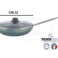 Padella Saltapasta Cm.32 Con Cop. Vetro Selvaline-8019139641321