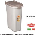 Pet Food Container Lt.25 Fusto Bianco Cop. Tortora-