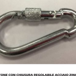 Moschettone C/Chiusura Regolabile Acciaio Zincato Mm.8-8056095631676