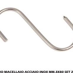 Gancio Macellaio Acciaio Inox Mm.3X80 Set 2 Pz.-8056095632451