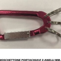 Moschettone Portachiavi 3 Anelli Mm.7-8056095632833