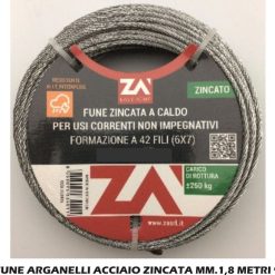 Fune Arganelli Acciaio Zincata Mm.1