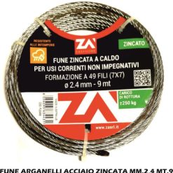 Fune Arganelli Acciaio Zincata Mm.2