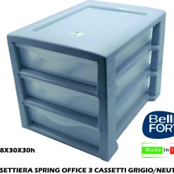 Cassettiera Spring Office 3 Cassetti Grigio/Neutro
