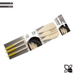 Tris Posate In Legno Naturale