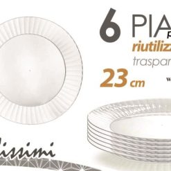 Piatti Plastica Trasp. Set 6 Pz. Cm.23