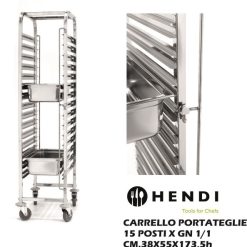 Carrello Portateglie 15 X Gn 1/1 Cm.38X55X173,5H