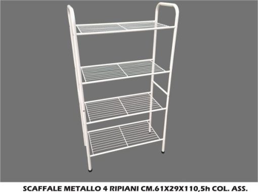 Scaffale Metallo 4 Ripiani Cm.61X29X110