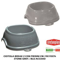 Ciotola Break 2 Con Piedini Cm.19X19X7H Stone Grey/Blu Acc - immagine 1