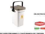 Pet Food Container Lt.7 Fusto Bianco Cop. Tortora-