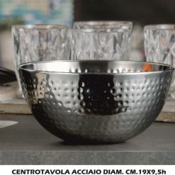 Centrotavola Acciaio Diam. Cm.19X9,5H
