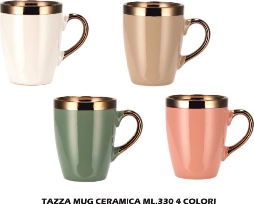 Tazza Mug Ceramica Ml.330 4 Colori-8021785722347