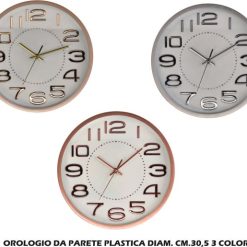Orologio Da Parete Cm.30 Plastica 3 Colori