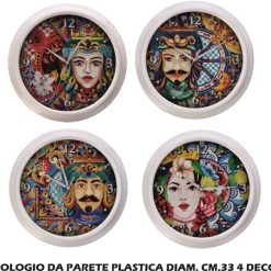 Orologio Da Parete Cm.33 4 Decori